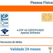 Certificado Pessoa Física e-CPF A3 - Validade 2 anos - Apenas Certificado