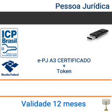Certificado Pessoa Jurídica e-CNPJ A3 - Validade 1 ano + Token