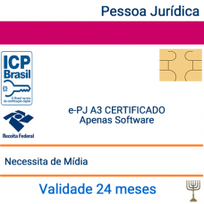 Certificado Pessoa Jurídica  e-CNPJ A3 - Validade 2 anos - Arquivo