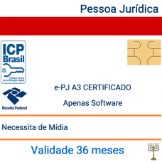 Certificado Pessoa Jurídica CNPJ A3 - Validade 3 anos - Apenas Certificado 