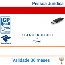 Certificado Pessoa Jurídica CNPJ A3 - Validade 3 anos + Token 