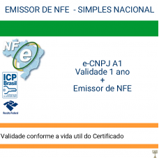 Emissor de NF-e - validade 1 ano + Certificado e-CNPJ A1